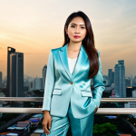 **

"A professional Thai businesswoman in a modest, tailored silk suit, standing confidently in front of the Bangkok skyline at sunset, fully clothed, appropriate attire, safe for work, perfect anatomy, natural proportions, professional photography, high quality, professional."

**