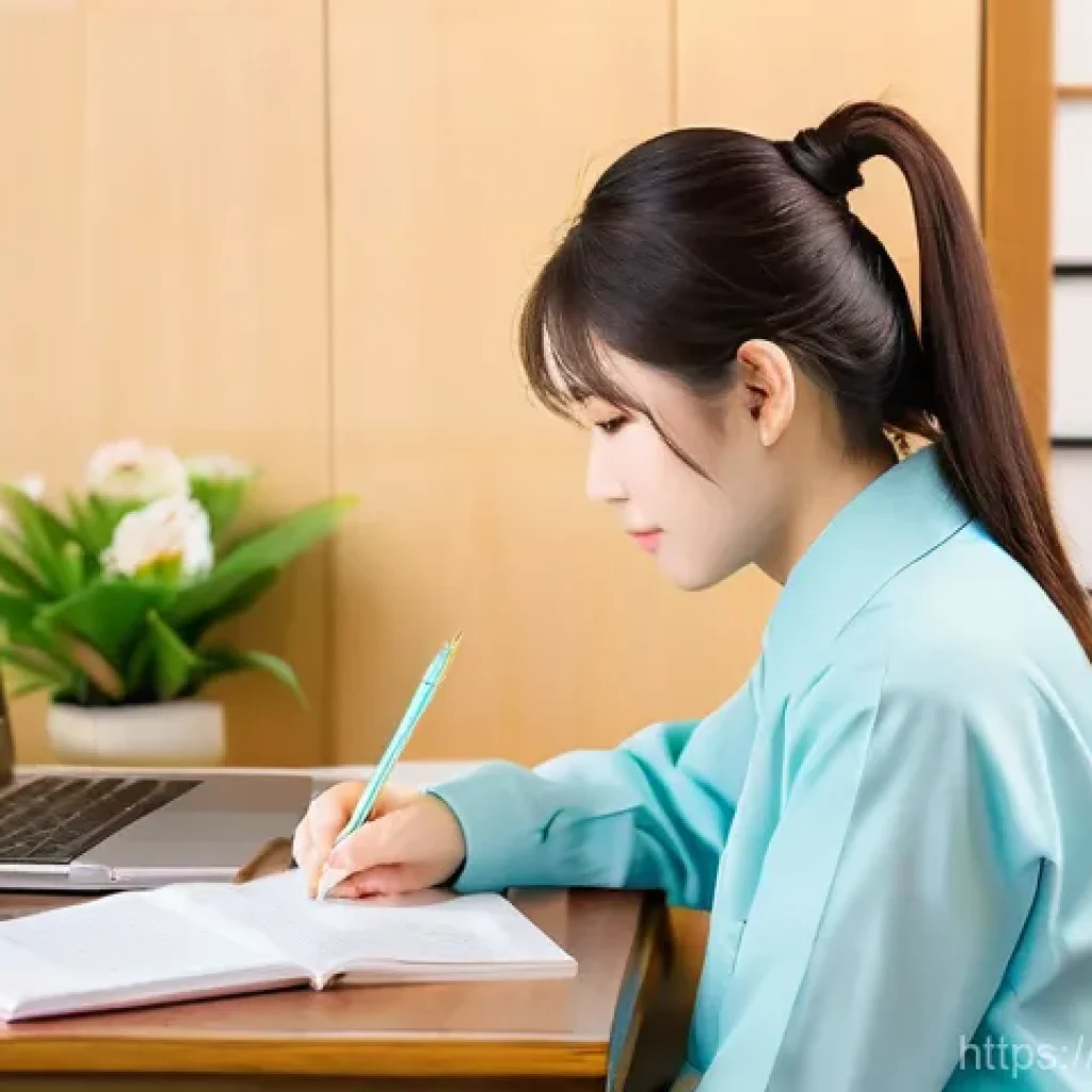 JLPT 취득 후 일본 내 아카데미 설립 사례 - **Prompt 1: Dedicated JLPT N1/N2 Study Session**
    A focused and studious young Thai woman, in her...
