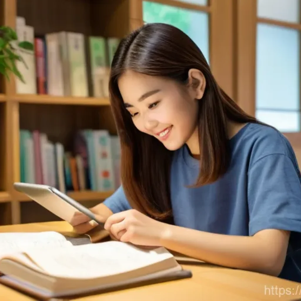 JLPT와 일본어 뉴스 해석 연습법 - **Prompt:** A young Thai woman, aged around 20, is seated at a brightly lit desk in a cozy, modern s...