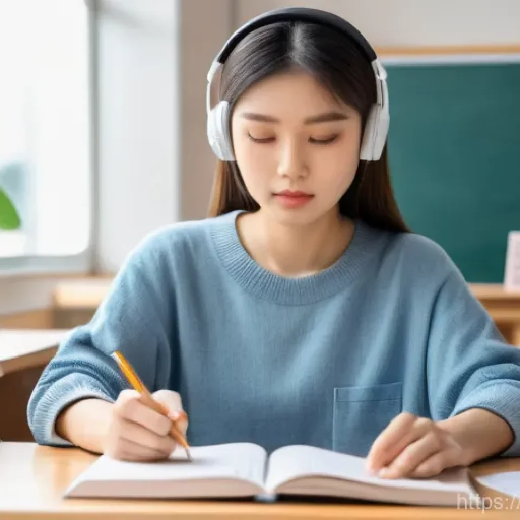 JLPT와 일본 취업 대비 자기소개서 작성법 - A focused young Thai woman in her early 20s, wearing a comfortable long-sleeved top and jeans, sitti...