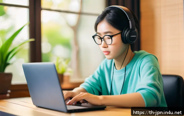 JLPT와 일본어 면접 준비 팁 - A cozy Japanese study room scene showing a young Thai student attentively listening to a Japanese po...