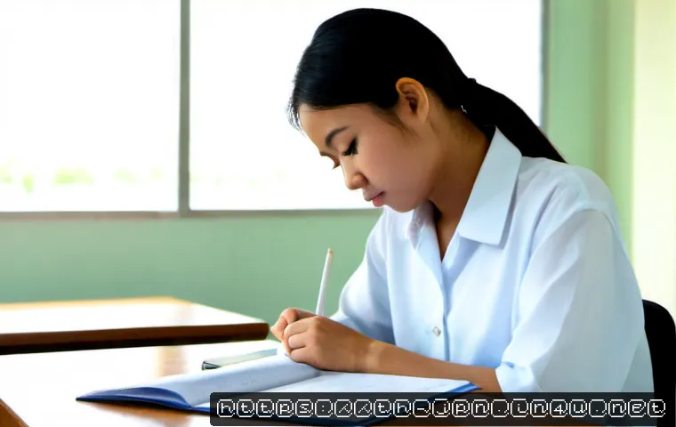 Home 29 JLPT 시험 중 출제 오류 사례 및 대처법 - Photorealistic Thai university student taking a Japanese language proficiency exam in a quiet Bangko...